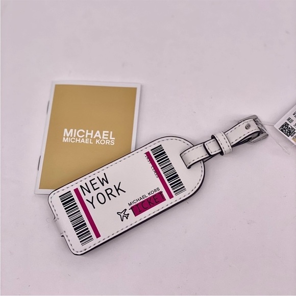Michael Kors Accessories - Michael Kors White and Pink Luggage Tag